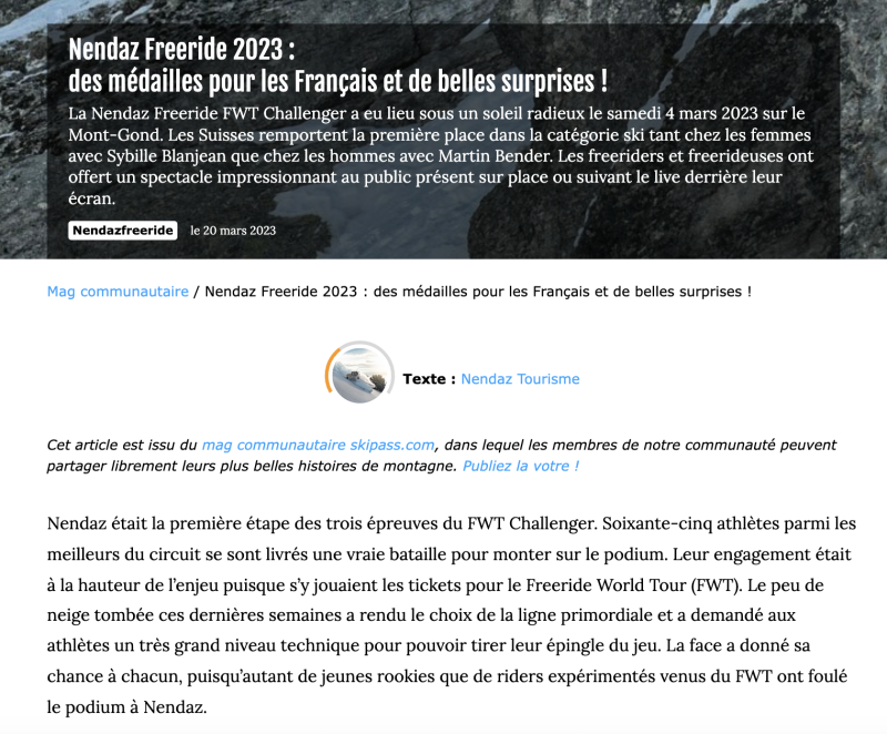 Nendaz Freeride 2023 : des mdailles pour les Franais et de belles surprises !