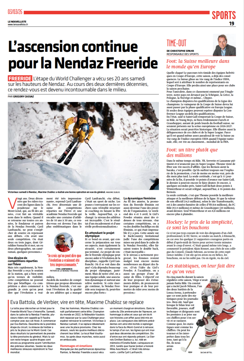 L'ascension continue pour la Nendaz Freeride