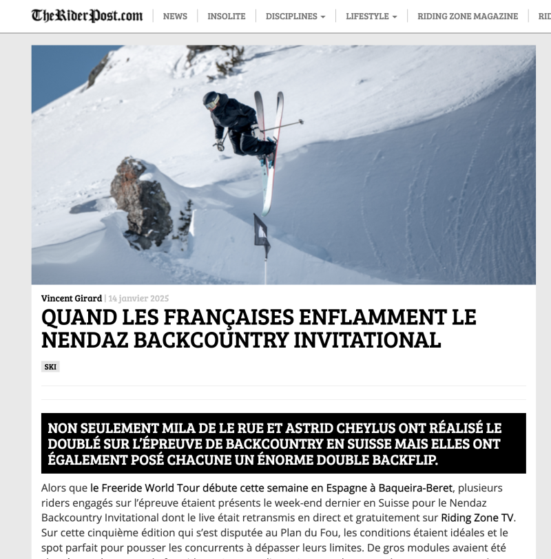 Quand les Franaises enflamment le Nendaz Backcountry Invitational